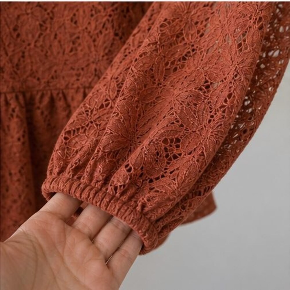 Rust Button Blouse - Picture 5 of 6